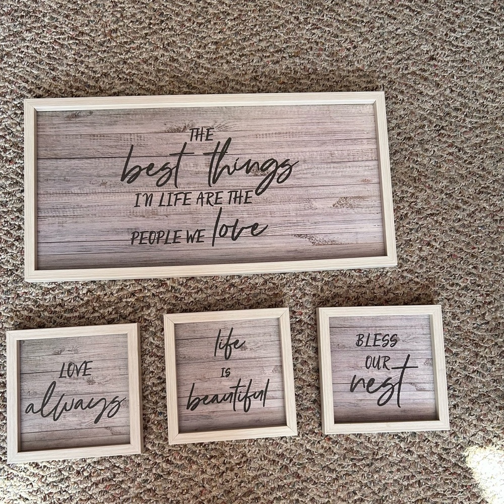 Inspirational Quote Wall Art Set